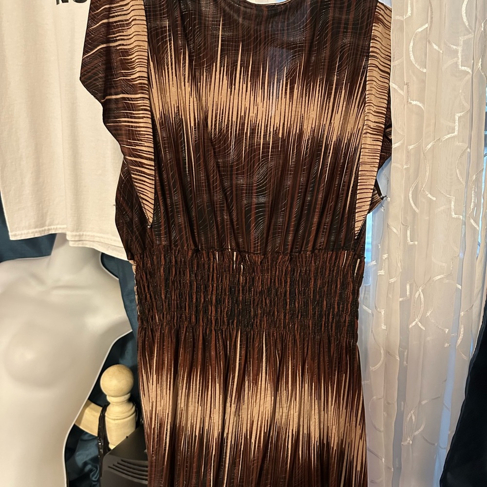 Source Unknown Brown and Gold Maxi Dress - Picture 4 of 4
